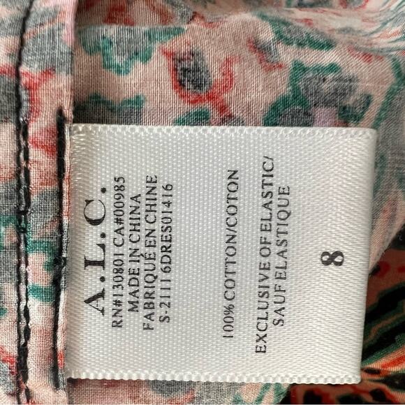 A.L.C. Lilah Floral Midi Dress in Coral Multi Size 8 - Picture 14 of 16